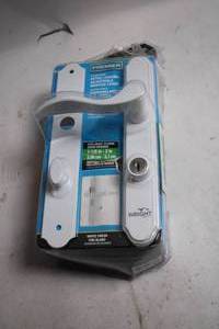 lot 415 image: Wright Products White Door Lever with Lock for Storm Doors
