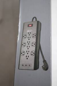 lot 420 image: Commercial Electric 12-Outlet Surge Protector with USB, 6 ft Cord