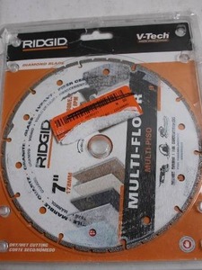 lot 422 image: Ridgid 7-Inch Multi-Purpose Diamond Blade for Dry and Wet Cutting