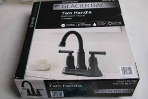 lot A-428 image: Glacier Bay Two Handle Bathroom Faucet in Matte Black