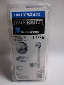 lot 429 image: Everbilt White Polypropylene Trip Lever Bath Drain 1-12 in