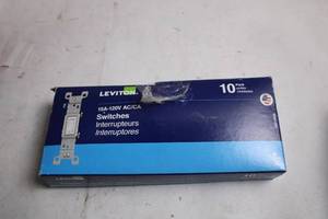 lot 442 image: Leviton 10 Pack Light Switches 15A-120V AC