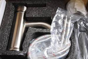 lot 467 image: Stainless Steel Kitchen Faucet Set with Hoses