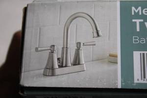 lot 491 image: Glacier Bay Two Handle Bathroom Faucet in Brushed Nickel