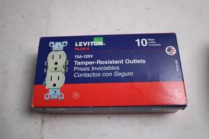 lot 493 image: 10 Pack of Leviton Plus Tamper-Resistant Outlets 15A-125V