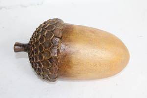 lot 20 image: Decorative Wooden Acorn Figurine - 11 Inches