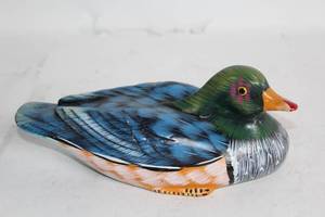 lot 29 image: Hand-Painted Wooden Duck Decoy