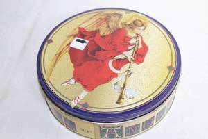 lot 50 image: Decorative Angel Motif Tin Container with Lid