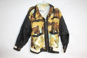lot 73 image: Vintage Gallery Sport Jacket with Baroque and Animal Print Design, Size Large