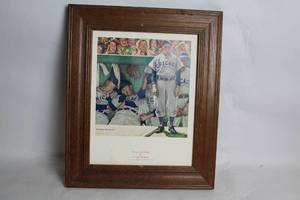 Framed Norman Rockwell Print: 'Bottom of the Ninth' from The Saturday Evening Post