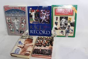 lot 195 image: Set of 6 Sports Books Baseballs Hall of Fame and NFL Legends