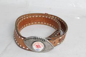 lot 199 image: 1984 Fighting Illini Rose Bowl Commemorative Leather Belt