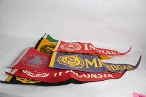 lot 200 image: Collection of Vintage University Pennants with Various Logos