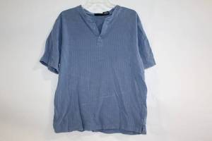 lot 230 image: Used Medium Mens Blue Striped Cotton Shirt