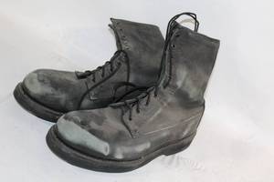 lot A-253 image: Pair of Addison Shoe Company Black Leather Military Boots Size 12R