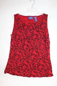 lot 288 image: JH Collectibles Red Sleeveless Top with Black Pattern