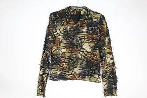lot 306 image: Gently Used Long Sleeve Textured Fabric Top with Abstract Design