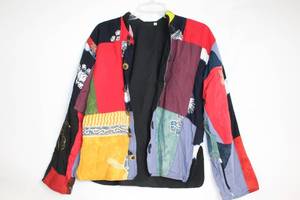 lot 315 image: Small Multicolor Patchwork Jacket with Unique Button Accents