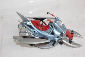 lot 334 image: Vintage Silver and Red Sci-Fi Toy Vehicle