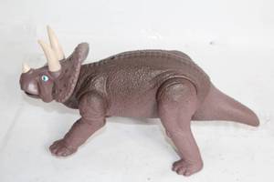 lot 418 image: Brown Plastic Triceratops Dinosaur Toy