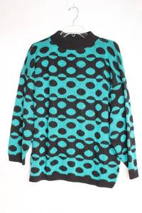 lot 420 image: Retro Polka Dot Acrylic Sweater - Size Medium