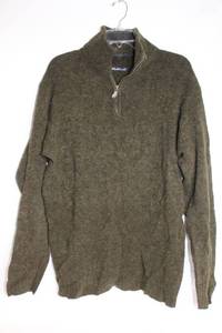 lot 421 image: XL Northern Isles Green Merino Wool Blend Sweater