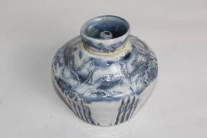 lot 445 image: Handcrafted Blue and White Ceramic Vase