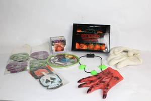 lot 456 image: Halloween Decoration Bundle with Lights, Masks, and Props