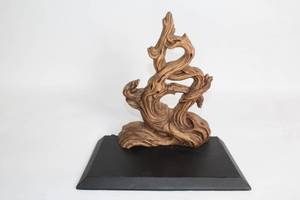 lot 495 image: Wooden Driftwood Sculpture with Black Base