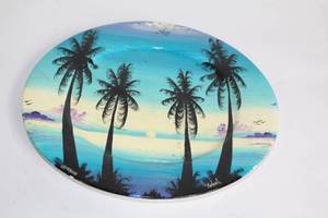 lot 498 image: Mayfair & Jackson Palm Tree Scene Decorative Plate