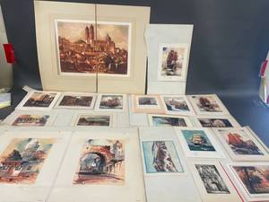 lot 22P image: AF Mettel & Other Art Prints Collection - Unique Architectural & Nautical Scenes