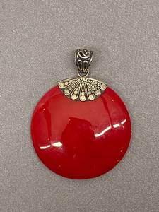 lot 7Z image: Sterling Silver 925 Pendant with Red Stone