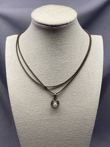 lot 9Z image: Vintage Sterling Silver 925 Necklace with Pearl Pendant
