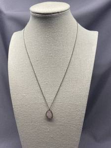 lot 11Z image: Sterling Silver 925 Necklace with Pink Stone