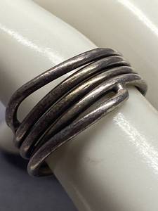 lot 18Z image: Vintage Multi-Band Sterling Silver 925 Wrap Ring Size 7