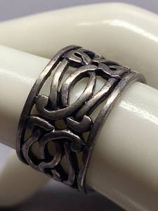 lot 19Z image: Sterling Silver 925 Ring Intricate Design Size 6
