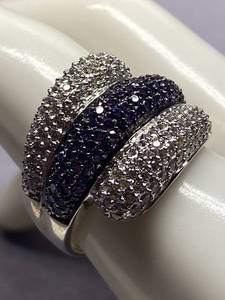 lot 23Z image: JCM Multi-Stone Sterling Silver 925 Statement Ring Size 11