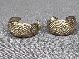 lot 26Z image: Vintage Sterling Silver 925 Woven Earrings