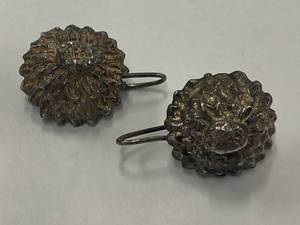 lot 33Z image: Vintage Sterling Silver 925 Floral Earrings, Handcrafted