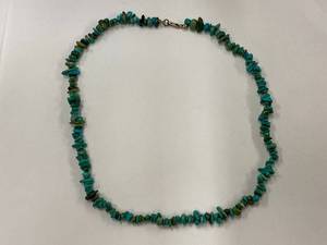 lot 42Z image: Turquoise Gemstone Bead Sterling Silver 925 Necklace