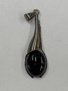 lot 51Z image: Sterling Silver 925 Pendant with Black Stone