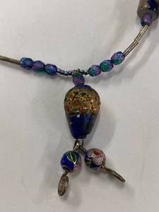 lot 53Z image: Handcrafted Glass Bead Sterling Silver 925 Necklace Intricate Design