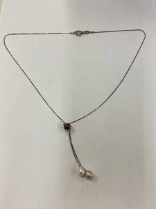 lot 63Z image: Sterling Silver 925 Necklace with Pearl Pendant