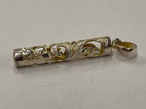 lot 64Z image: Sterling Silver Floral Pendant .925 Intricate Design