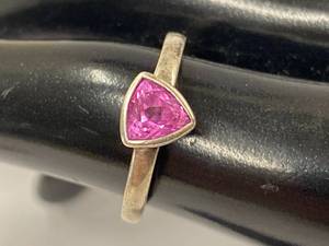 lot 70Z image: Vintage Sterling Silver 925 Ring with Pink Stone Size 7