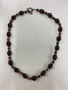lot 84Z image: Handcrafted Agate Sterling Silver 925 Bead Necklace