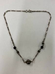 lot 90Z image: Vintage Sterling Silver 925 Necklace with Floral Accents