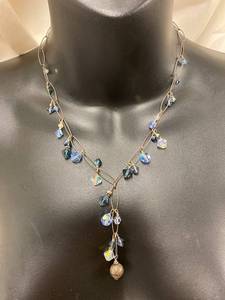 lot 93Z image: Sterling Silver 925 Necklace with Blue Crystals