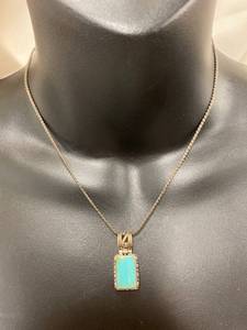 lot 101Z image: Vintage Sterling Silver 925 Necklace with Turquoise Pendant