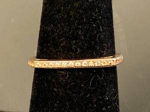 lot 123Z image: Sterling Silver 925 Rose Gold Tone Finish Ring Size 6.75